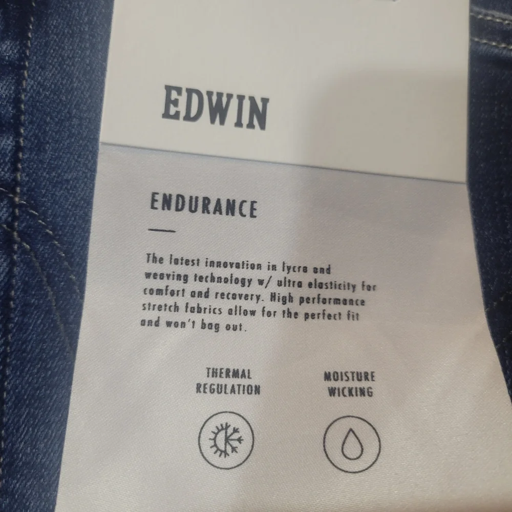 Edwin Jace Jeans Mens 29x32 Endurance Straight Fit Icon Blue Denim NEW $158‎